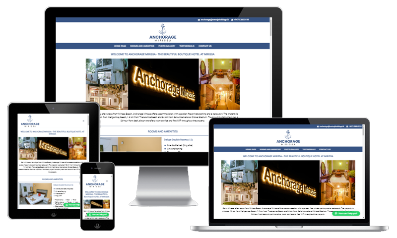 Anchorage Mirissa Website Screenshot