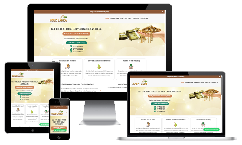 Gold Lanka website screenshot